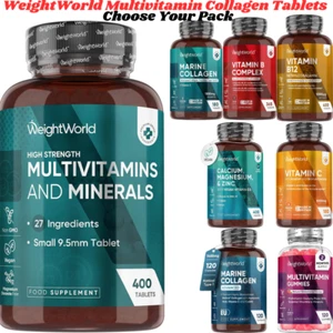 WeightWorld Multivitamin,Collagen,Magnesium Tablets Capsules Vegan Supplement - Picture 1 of 65
