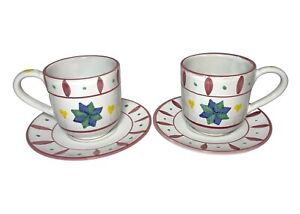 New ListingVintage Mesa International Teacups+Saucers (Set Of 2) Handpainted-ITALY 1992 #’d