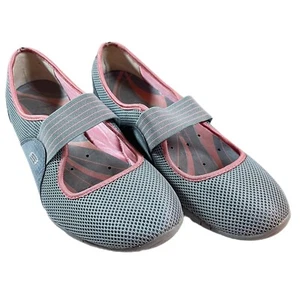 Skechers Shoes Sz 10 Slip On Mary Jane Gray Mesh Pink Accents - Picture 1 of 6