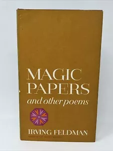 Magic Papers & other poems by Irving Feldman SIGNED 1st HC DJ 1970 Poetry - Picture 1 of 13