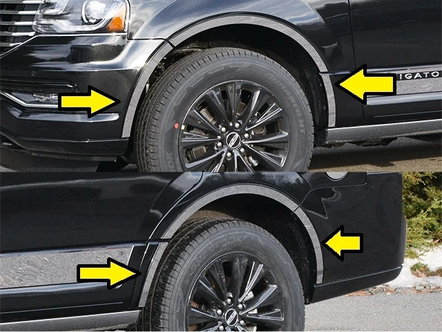 SE ADAPTA A LINCOLN NAVEGATOR 15-17 ACERO INOXIDABLE CINTA CROMADA EN MOLDURA GUARDABARROS Foto 1 de 1