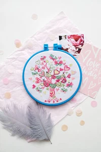 DIY Cross-stitch Embroidery Kit Love Blooms stitching needlepoint - Picture 1 of 9