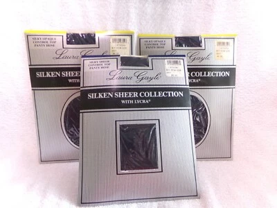 3 Pair Laura Gayle Silken Sheer Collection Navy Size L Foto 1 de 4