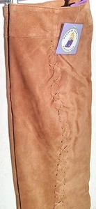 Suzanne Somers Leather Pants NEW w/ Tags Genuine Suede Whipstitch Womens 4 - Picture 1 of 8