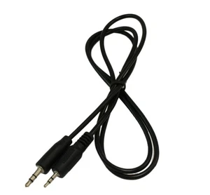 3ft 2.5mm to 3.5mm SLIM Mini Stereo TRS Plug Male/Male Cable Black - Picture 1 of 3