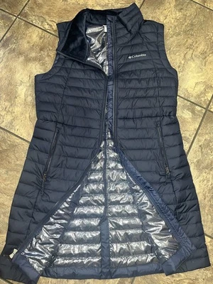 Columbia Chaleco Mujer L Azul Marino Omni Abrigo Aislado al Calor LARGO CELESTIAL Foto 1 de 4