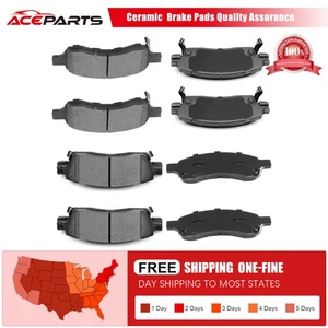 FRONT REAR CERAMIC BRAKE PADS FOR GMC ACADIA 2007-2016 CHEVY TRAVERSE 2009-2017 - Picture 1 of 8