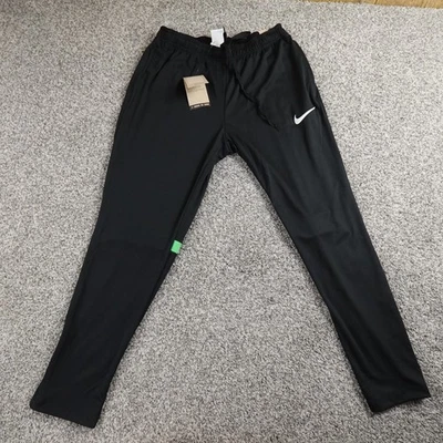 NUEVO Pantalones Nike Para Hombres L Negros Dri Fit Swoosh Cordón Calentamiento Jogger Pantalones de Sudadera Foto 1 de 4