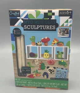 NEW Crafted By U Myo Mini Clay Sculptures Kit with 3 sculpting tools and glaze - Picture 1 of 2