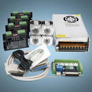CNC Set 4 Achsen Nema16 40oz-in Schritt Motor 24V PSU Für Mill/Router/Engraving - Bild 1 von 12