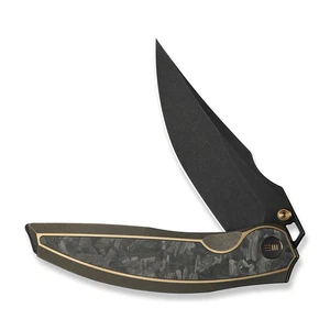 WE Knife Quinseris 23093-2 Bronze Titanium Shredded Carbon Fiber M390 Knife - Picture 1 of 8