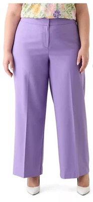 Calça feminina Tahari ASL Plus 18w crepe perna larga lavanda trabalho escritório desgaste nova com etiquetas - Imagem 1 de 4