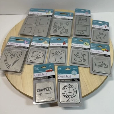 Provo Craft Cuttlebug Dies Lot Cat School House Party Travel Heart Truck LG Lot - Image 1 of 4