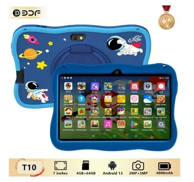 Kids Tablet 7 Inch, Android, 4GB+64GB Storage, Bundle, WIFI, Free Case NEW- blue - Image 1 of 4