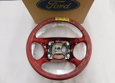 NOS OEM 1994 1995 Ford Mustang Red Leather Steering Wheel - Image 1 of 4