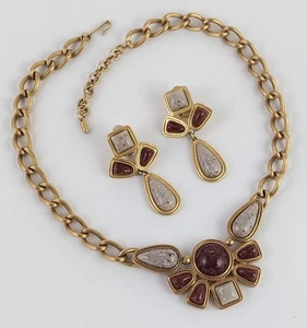 Juego de collar y pendientes de clip vintage años 90 Avon Desert Sands tono dorado - Imagen 1 de 7