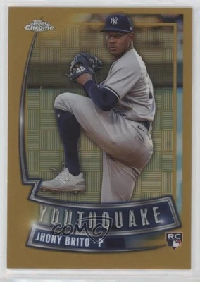 2023 Topps Chrome Update Youthquake Gold Refractor /50 Jhony Brito Rookie RC - Image 1 of 2