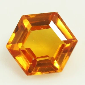 Natural 7.40 Ct Ceylon Champagne Sapphire 11x11 mm Hexagonal Certified Gemstone - Picture 1 of 8