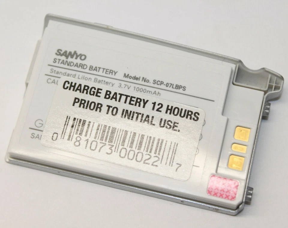 正品原始设备制造商三洋 SCP-07LBPS 替换标准锂离子电池 3.7V 1000mAh — 第 1/1 张图片
