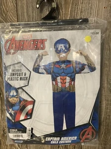 Costume Halloween Avengers Capitan America Ragazzo Tuta e Maschera Medium 8-10 - Foto 1 di 5