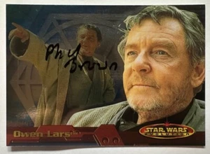 STAR WARS: PHIL BROWN als OWEN LARS AUTOGRAMMKARTE TOPPS EVOLUTION 2001 - Bild 1 von 3