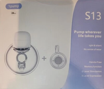 Breast Pump S13-R Wearable Single Electric Smart Silent Hands Free 5 Levels NIB - Image 1 of 2