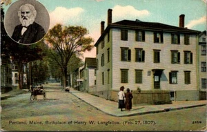 Postcard Portland Maine Birthplace Of Henry W Longfellow 1911/Divided Back - Picture 1 of 2