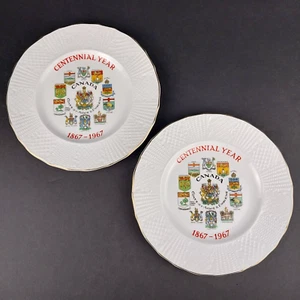 Plato Coleccionista Porcelana 9" Año Centenario Canadá Vintage 1867-1967 - Lote de 2 - Imagen 1 de 5