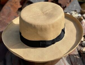 Circa 1930s Optimo Creased Toquilla Panama Straw Hat, Size 6-7/8 to 7, WPSI 900+