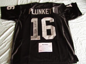 OAKLAND RAIDERS SIGNED/AUTO JIM PLUNKETT BLACK JERSEY SUPER BOWL XV MVP - Picture 1 of 4