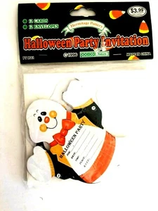 Vintage 1996 Halloween Party Invitations 12 Count Friendly Ghost - Picture 1 of 4