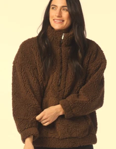 GLYDER-ESPRESSO-1/4 REISSVERSCHLUSS-SUPER SOFT-SHERPA-PULLOVER-4-WEGE STRETCH-M-NEU MIT ETIKETT - Bild 1 von 11