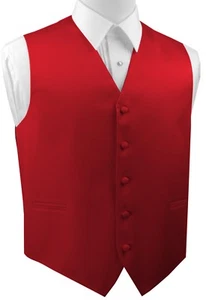 Men's XS - 6XL. Scarlet Satin Formal, Wedding, Prom, Homecoming Tuxedo Vest. - Picture 1 of 3