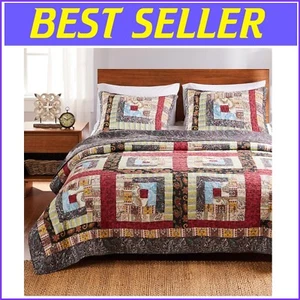 Rustikales 100 % Baumwolle Wende-Quilt-Set - 3-teilig King/Cal King Kollektion - Bild 1 von 9