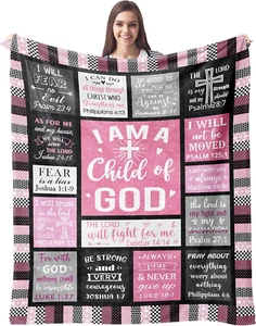 Christian Gifts for Women Blanket 60"X50" - I Am a Child of God Blankets - Inspi - Picture 1 of 12
