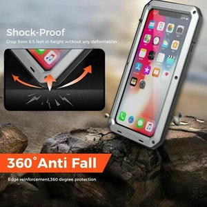 For iPhone 8 Plus Aluminum Heavy Duty Glass Shockproof Cover Case Protection 8+ - Picture 1 of 13