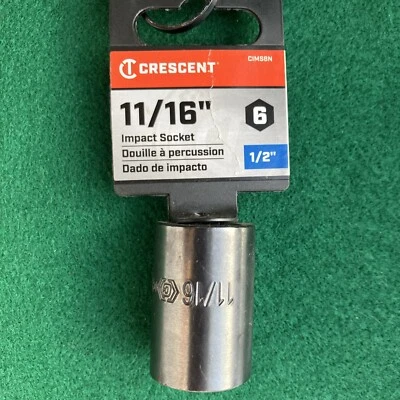 Crescent CIMS8N SAE 6-Pt Impact Socket 11/16" x 1/2"Drive shallow lifetime wty - Image 1 of 4