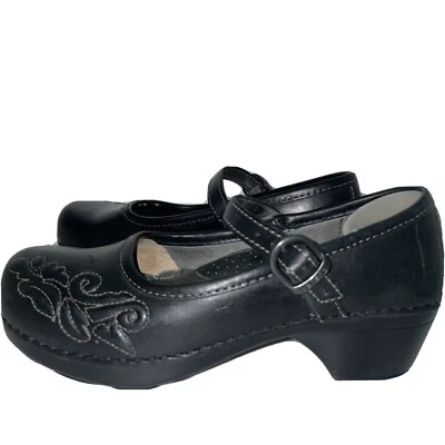 Zuecos DANSKO Savannah negros Mary Jane talla 36 florales bordados Lagenlook Foto 1 de 4