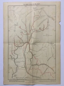 Mapa original de 1890 La gran curva del Indo. Rowland Ward. 11,50 in x 16,50in - Imagen 1 de 5