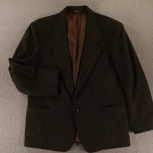 VTG Tweed Jacket M Brown Marled Wool Blend Blazer Sport Coat 42R - Picture 1 of 16