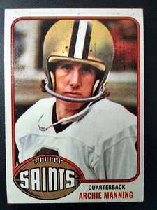 1976 Topps #485 Archie Manning Card New Orleans Saints Stain - Picture 1 of 8