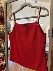 Michelle Antonelli formelles Top Seide Metallic Größe Large rot - Bild 1 von 9