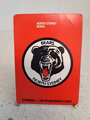 1989 STIMOROL SCANLENS CREST NORTH SYDNEY BEARS, 81/156. - image 1 of 2