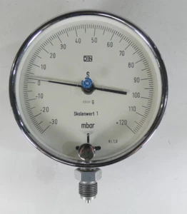 Dräger Prüf-Manometer verstellbar -30 ... +120 mbar | 1/2" Außengewinde | Ø160mm - Bild 1 von 12