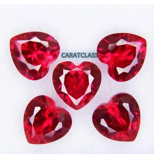 Certified Natural Ruby Heart Shape Loose Gemstones 6 mm Ring Size Lot 5 Ct - Picture 1 of 6