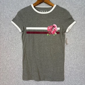 Camiseta Free State Juniors Gráfica Mediana Estampado Floral Manga Corta Top Rayas - Imagen 1 de 7