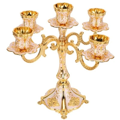 Candelabro retro europeo en relieve mesa de cena para el hogar decoración de bodas Foto 1 de 4