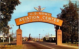 Vintage Postcard US Army Aviation Center Fort Rucker AL Entrance Novosel Dale - Picture 1 of 3