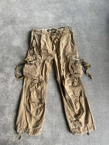 Vintage Abercrombie & Fitch Paratroops Cargo Pants Men beige Baggy Heavy Y2K 30r - Picture 1 of 8