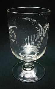 Antique Wine Glass Engraved Goblet Rummer 19th Century - Picture 1 of 4